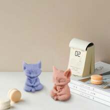 1pc Fox Shape 3D Candle Mold For Meditation, Silicone Plaster Craft Painting Figurine DIY Mold