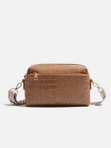 女士皮革手拿包、单肩包、手提包、斜挎包 - 卡其色 - 查看 4