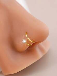 4/1Piece Multi-Style 20G Nose Ring Stud Earrings Surgical Steel Nose Stud Inlaid With Shiny CZ Flower Nose Piercing Jewelry Women's Nose Ring,Softening Treatment Is Adjustable , 7mm Various Nose Sleeve Kits Include Star Shape, Circular CZ, Various Styles, Free To Match Nose Sleeve Jewelry, Gifts For Friends Valentine's Day Gifts, Mom, Mother's Day, Gifts - -multiple Styles - View 4