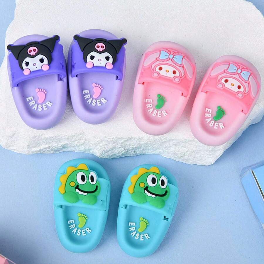 Sanrio 2pcs/Set (Random Style) Cute Cartoon Kuromi/My Melody Themed Creative Eraser, Clean Erase Without Residue, Ideal Stationery Gift, Mini Eraser Set, School Supplies Prize, Holiday Gift