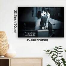 Framed Room Decor Serial Experiments Lain Anime Canvas Poster, Wall Art For Bedroom Decor, Room Decor Aesthetic, Perfect For Room Decor - 框架 - 查看 3