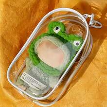 1pc For LABUBU Display Case Dust-Proof Storage Bag - Large, Portable And Waterproof PVC Storage Bag With Key Ring For Plush Toys, Cables, Headphones, Cosmetics And Accessories - Perfect For Valentine's Day, Valentine's Day, Back To School Gifts, Wansheng Gifts,New Year Gifts, Decorative Storage Boxes