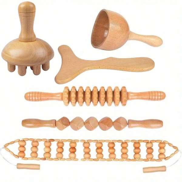 Holz Massagegerät, Ganzkörper-Massagegerät, Handmassagegerät, Beinmassagegerät, Schultermassagegerät, Schulter- & Nacken-Massagegerät, Gesichtsmassagegerät, Rückenmassagegerät, Taillen-Massagegerät, Ganzkörper-Muskelmassage, Multifunktionale Massage für verschiedene Körperteile, Körperrelaxationstool, geeignet für den Heimgebrauch, kann als Geschenk an Familie, Freunde und Klassenkameraden vergeben werden