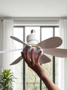 Ventilatori a soffitto con luci, Ventilatore a soffitto piccolo da 20.5 pollici con luce da 40W E27, con telecomando per timer, 3 velocità e 3 colori di luce LED (3000-6500K), lampada ventilatore moderna per camera da letto e salotto