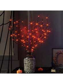 1 pièce Guirlande lumineuse LED de 72 cm de hauteur avec 20 lampes, décoration alimentée par batterie pour chambre à coucher, anniversaire, intérieur, mariages, fêtes, vacances, vases à fleurs, cadeaux, lumières scintillantes colorées, lumières de fée, décoration d'Halloween, décoration de maison, décoration de fête, décoration d'Halloween, décoration de chambre, décoration de jardin d'Halloween pour cadeau de fée - Prune - Voir 5