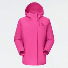 CAMEL CROWN Women's Single-Layer Jacket, Spring And Summer Single-Layer Hard Shell Jacket, Outdoor Windproof And Waterproof Hooded Climbing Jacket - Purple Rose Red - View 4