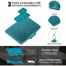 ER Kitchene Dish Drying, Stone Drying Kitchen Counter With Built-In Din, Non-Slip Din Pad With Built-In Din, Heat Resistant Stone Drying, 1Pcs 19. X 17, Greykitchen Accessories