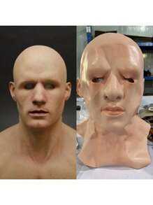 Masque en silicone nouveau visage de vieil homme capuche vieux grand-père accessoires faciaux en latex déguisement complet drôle