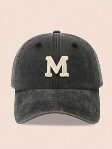 1pc Kids Washed 26-Letter Baseball Cap, Boys Girls Sun Hat Suitable For Outdoor, Sunscreen, Daily Wear