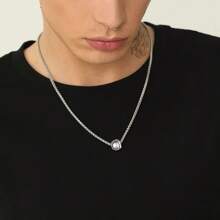 1 Pieza Collar de Béisbol de Acero Inoxidable Joyería para Hombres y Mujeres, Accesorio de Béisbol, Colgante de Béisbol/Softbol de Acero Inoxidable, Joyería Deportiva de Estilo de Pareja