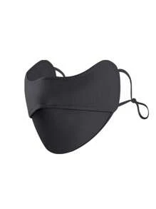 1 pieza Máscara facial transpirable con color degradado impreso y diseño lindo para mujer, máscara de protección solar versátil para exteriores, con protección UV para estudiantes y campus