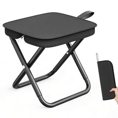 Piorlado Klappbarer Campinghocker, kleiner tragbarer Stuhl, tragbarer Mini-Klappstuhl, leichter klappbarer Angelhocker, tragbarer Campingsitz