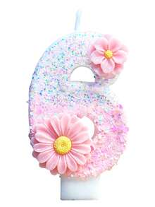 Flower Decor 0-9 Numbers Candles, Birthday Cake Decor, Party Candles, Atmospheric Party Supplies, Romantic Party Supplies, Birthday Candles, Personal Party, Graduation Party, Halloween, Christmas, Birthday Party, Etc. Cake Decor, Baking Decor, Creative Number Birthday Candles, Birthday Cake Decor Candles, Valentine's Day Decor, Suitable For 1-100 Years Old Birthday Party Cake Decor - Pink Daisy - View 19