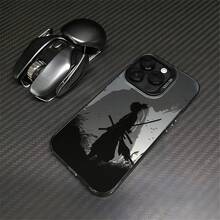 Funda de Teléfono con Patrón de Samurai Estilo Tinta, para iPhone 16ProMax 16Pro 16Plus 16 15ProMax 15Pro 15Plus 15 14ProMax 14Pro 14 13ProMax 13Pro 13 12ProMax 12Pro 12 11ProMax 11Pro 11 X Xs Xr XsMax, Diseño de Tinta - Cubierta Absorbente de Impactos Todo Incluido - Mezcla de colores - Ver 3