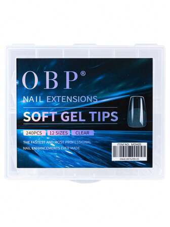 OBP C & G OBP soft gel tips para uñas postizas manicura diferentes modelos 240 piezas variedad tamaños caja presentación práctica fácil uso profesional