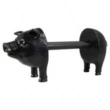 Antiqued Bronze Pig Paper Towel Holder - Multicolor - View 2