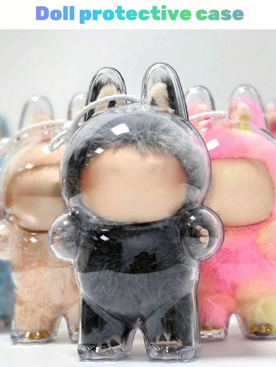 1PC Acrylic Standing Display Case For Labubu 2025 - Dustproof Protective Cover For The Monsters Doll Collectibles, Clear Pendant Holder, Excludes Dolls - Single Pack
