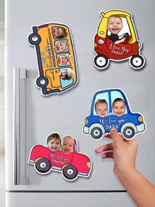 Customized Photo Refrigerator Sticker, Personalized Refrigerator Magnet, Customized Face Cartoon Sticker With Name, 3D Custom Photo Magnets, Save The Date Magnets For Kitchen Decor Souvenir, Wedding Favors - Multicolor - View 7
