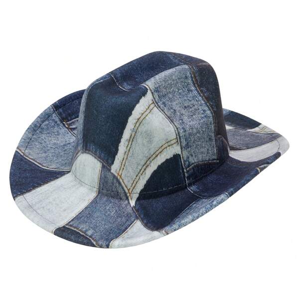 Jeans Denim Patchwork Cowboy Hat For Women Y2k  Washed Bucket Hat With String Sun Cap Foldable  Boonie Hat With Chin Strap