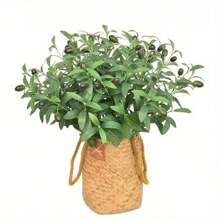 2/3pcs Lifelike Artificial Olive Branches - Realistic Plastic Greenery Stems With 6 Forks, Perfect For Vase Filling & Desktop Accent, Ideal For Home Decor, Room Decor, Garden Decor, Wedding Bouquets And Birthday Gifts