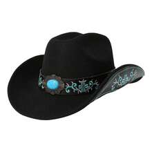 Women's Men's Embroidered Cowboy Hat Classic Western Style, Fashionable Wide-Brimmed Design, With Exquisite Embroidery Embellishment, To Create A Unique Cowboy Atmosphere, Suitable For Theme Parties, Outdoor Activities And Daily Wear, So That You Show The - 黑色 - 查看 8
