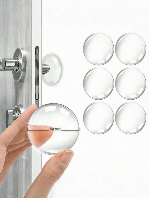 6 Stück durchsichtige Silikon Selbstklebende Türknauf, stärkste Zuhause Wand & Türgriff Stopper, runder Wandpuffer, leiser Wandschutz für Türgriff, Türpuffer Dämpfer