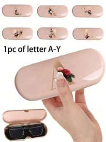1pc Creamy/Monet-Style Solid Color Glasses Case, New And Simple Design, Convenient And Portable With Waterproof And Dustproof Function