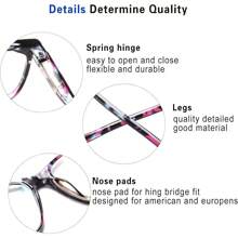 Sigvan Ladies Reading Glasses Blue Light Blocking Spring Hinge Fashion Pattern Print Eyeglasses Women