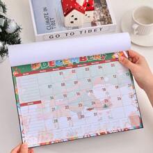 12 Sheets 2025 Colorful Monthly Wall Calendar Transparent Waterproof Cover Rainbow Weekly Planner Daily Study Check-In Message Hanging Calendar Festival Celebration For Organizing At Home School Office