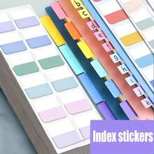 3pcs/420labels Vintage Style Index Tabs, Colorful Fluorescent Sticker Labels, Strong Adhesive Bookmarks, Suitable For Office, School Supplies, Stationery Organization, Teachers, Home, Back To School/Graduation/Birthday Gifts