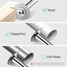 7 pièces de 0,25 pouce de tige hexagonale avec 4 lames de scie rotative de forage (revêtement en titane), disque de scie HSS, lames de coupe pour outils rotatifs