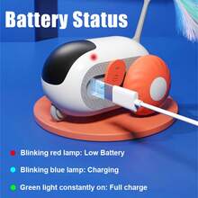 电动遥控老鼠玩具，娱乐和互动猫玩具，带羽毛棒，USB 充电