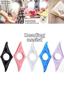 5-Piece Acrylic Thumb Book Holder, Book Page Holder, Thumb Press Bookmark, Reading Aid For Teachers Artistic Style Readers, Students, School Supplies, Back To School - Multicolor - View 4