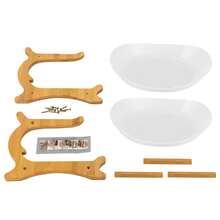 OUKANING 2-Tier Bamboo Fruit Basket Bread Storage Vegetable Rack Holder Display Stand - 1 - View 10