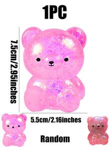 1 pieza Oso de caramelo brillante suave y relajante, juguete sensorial Needoh, juguete apretable de oso de rebote lento, juguetes antiestrés, adecuado para regalos de Navidad, Pascua, cumpleaños, relleno de bolsas de recuerdo de fiesta - Multicolor - Ver 14