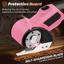 Cordless Electric Scissors, USB Rechargeable Lithium Battery, With Safety Lock, Ergonomic Non-Slip Handle, High-Speed Operation At 10,000 RPM, Electric Paper Cutter Suitable For Cutting Clothes, Cardboard, Leather And Fabric, Great Gift For Birthday And Valentine's Day - Multicolor - View 6