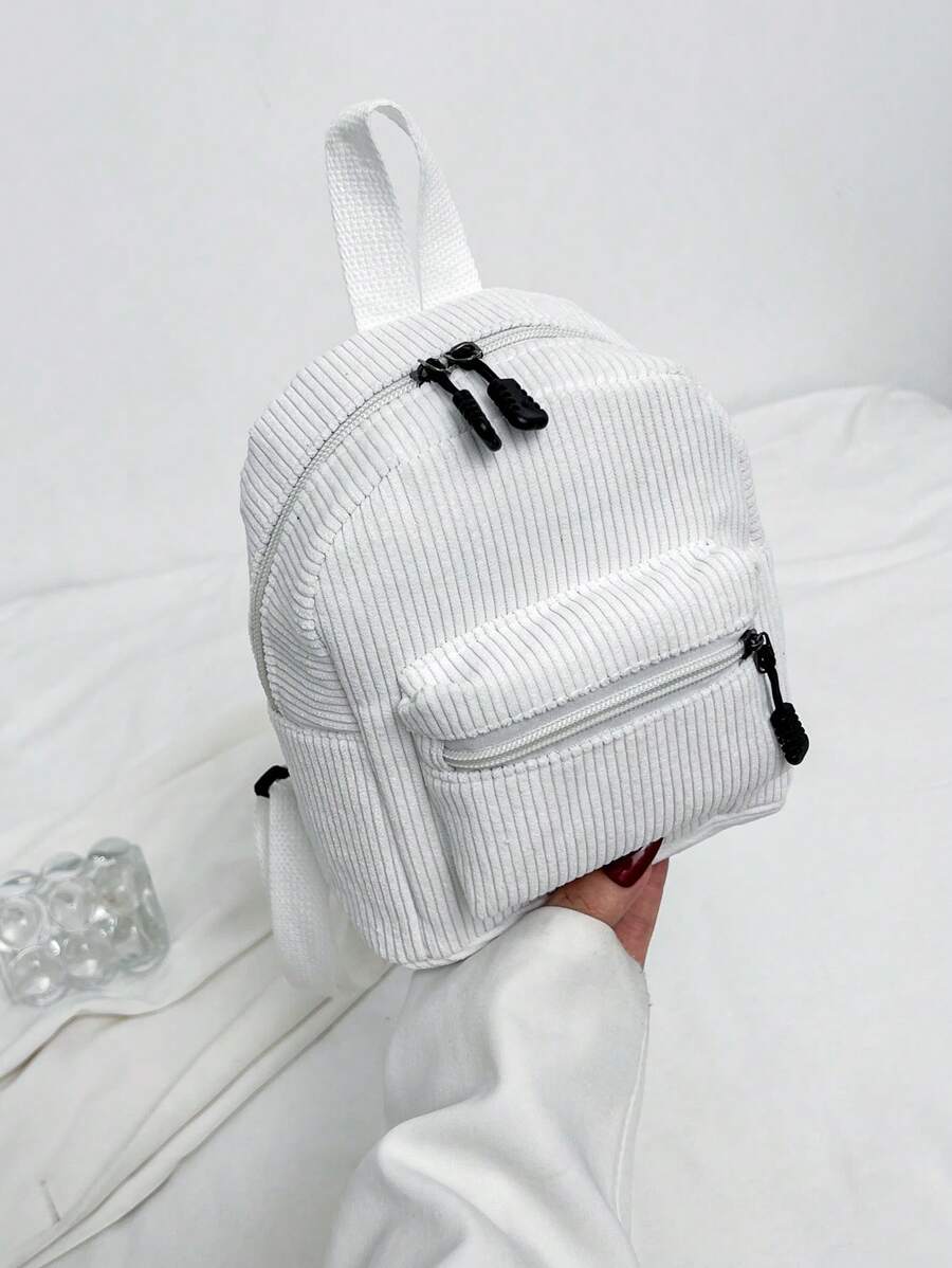 حقيبة ظهر صغيرة جديدة من قماش القطيفة الأحادي اللون ذات طبعة نمر أنيقة، تصميم عصري رياضي متعدد الاستخدامات ملائم للسفر والمدرسة ذو طابع بسيط للسيدات شنطه جامعه شنط جامعات شنطة ظهر للسفر حقيبه جامعه