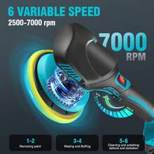 ONEVAN Lucidatrice per auto senza fili, kit lucidatrice e lucidatrice per auto, lucidatrice senza fili con 2 batterie, kit lucidatrice elettrica a velocità variabile, kit per lucidatura auto per dettagli/lucidatura/ceratura auto