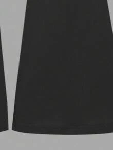 2pcs/Set Girls Casual Minimalist Short Sleeve Top And Pants Set, Suitable For Summer Vacation - Black and White - View 11