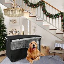 1pc Oxford Cloth Dog Cage Cover, Dust-Proof And Windproof Cage Protector, Suitable For Various Cage Sizes (Note: This Is Only The Protective Cover, The Cage Is Not Included! Please Check Carefully Before Placing Your Order!)