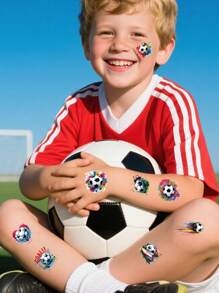 2025 neue Fußballaufkleber, süße Cartoon Jungen Mädchen temporäre Aufkleber-halten 2-5 Tage, Kinder wasserfeste lustige Arm Fun Party, Computer Buch Aufkleber, Federmäppchen Aufkleber, temporäre Aufkleber, Schulanfang Grundausstattung süße Aufkleber DIY Verkleiden Aufkleber Selbstgemachte Aufkleber interessante Spielsachen Feiertagsparty Dekorationsaufkleber Geschenktüte Dekorationsaufkleber