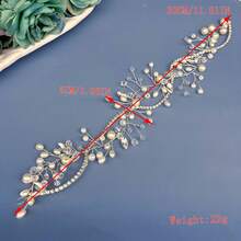 1 件女士银质婚礼发饰、新娘头饰、手工水晶发带，适合婚礼、订婚、舞会派对服装