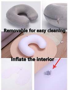 Travel Comfortably With This Inflatable Neck Air Pillow, Travel Pillow Neck Pillow Airplane Pillow Travel Car Home Office Travel Neck Flight Pillow With Soft Cover, U Shaped Neck Pillow Portable Student Adult Pillow Pad, Supports Neck And Protects Cervical Vertebrae While Studying Or Riding In Car, Office Or Other Travel(Inflatable)No Pillow, If You Mind Please Do Not Place The Order Travel Essentials Vacation Holiday Neck Pillow Travel - Multicolor - View 3