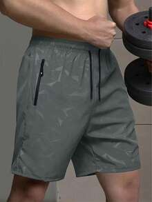 Nuovi pantaloncini sportivi casual da uomo per l'estate, con design alla moda e stampato, leggeri e morbidi, adatti per la spiaggia. - Grigio - Visualizzare 3