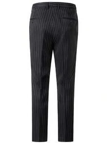 3PCS Stripe Mens Suit Formal Business Wedding Prom Suit Pinstripe Male Groom Tuxedo, Solid Color, Blazer+Vest+Pant, Modern Fit Wedding Party Dinner Formal, Long Sleeves, Machine Washable - 灰色 - 查看 6