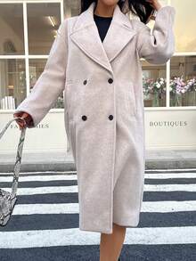 DEEKA Neue Herbst-/Winterkollektion, europäischer und amerikanischer lässiger Modestil, minimalistisch vielseitig, weicher, locker sitzender Knopfmantel/Jacke für Damen - Khaki - Übersicht 4