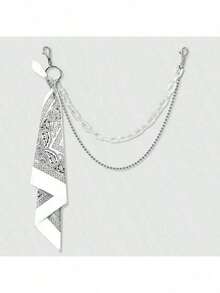 2pcs Hip Hop Accessories Set: Acrylic Multi-Layer Chain + Scarf, Casual Streetwear, Suitable For Halloween, Christmas Outfits - Multicolor - View 16