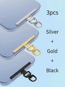 1/2/3 件超薄不锈钢防丢失挂绳贴纸垫 - 不会损坏手机，可更换手机挂绳组件、挂绳连接器 - 經典顏色 - 查看 8