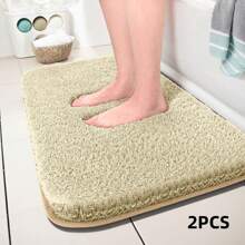 1/2 piezas Alfombras de baño de lujo ultra suaves - Antideslizantes, súper absorbentes y de secado rápido - Cómodos tapetes de piso para ducha, bañera y lavabo