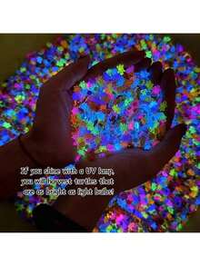 100 件迷你风景卡通夜光可爱小海龟奶油色小海龟树脂 DIY 装饰、美甲配件